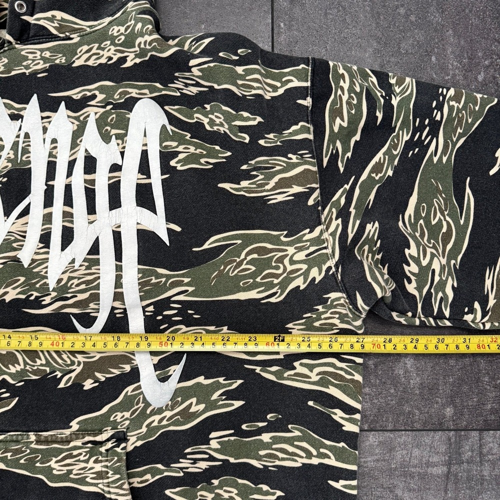 Revenge Tiger Camo Hoodie Green Black White Graphic Skull Mens XL XXXTentacion - Picture 6 of 7